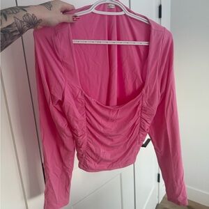 Wilfred Fuchsia Ruched Long Sleeve Blouse